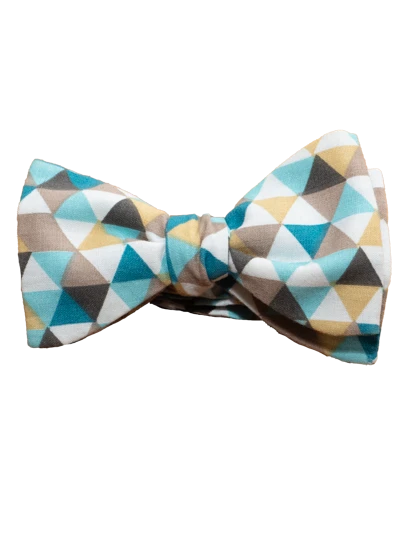 Blue Pattern Bow Tie