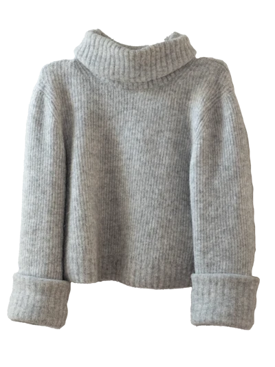 Wool Gray Turtleneck Sweater & Other Stories