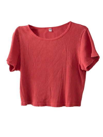 Ribbed Red Crop Top Uniqlo